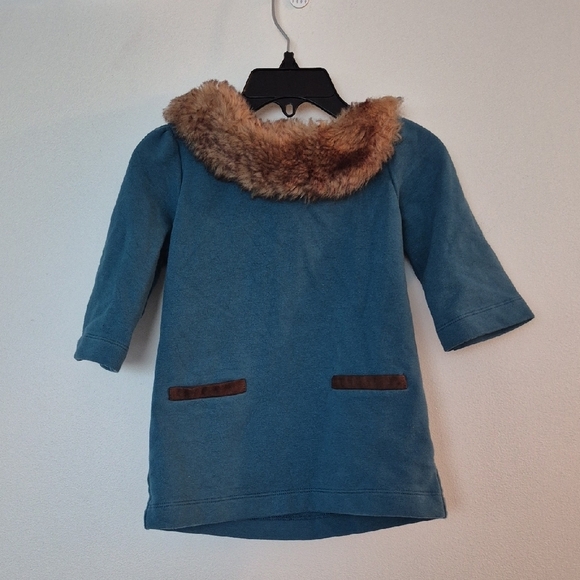 Janie And Jack Riding Lesson Dress/Tunic Faux Fur And Suede Details Size 2 - Picture 1 of 7